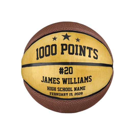 Gepersonaliseerd 1000 punten spelers basketbal (Voorkant)