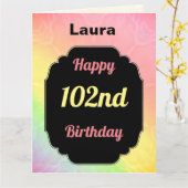 gepersonaliseerd 102e verjaardag kaart (Gele Bloem)
