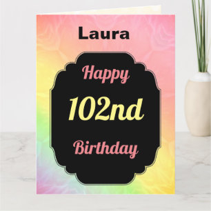  gepersonaliseerd 102e verjaardag kaart