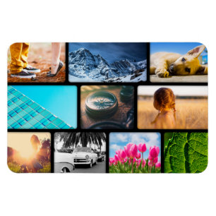 Gepersonaliseerd 10 zwarte Lijst voor fotosjabloon Magneet