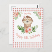 Gepersonaliseerd 14e verjaardag van het meisje van briefkaart (Voorkant / Achterkant)