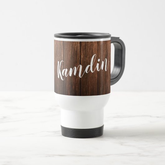Gepersonaliseerd 15 ounce koffie mok Schuur Hout L (Voorkant rechts)