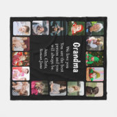 Gepersonaliseerd 16 Fotocollage Oma Zwart Fleece Deken (Voorkant (Horizontaal))