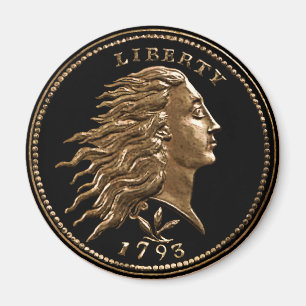 Gepersonaliseerd 1793 Flowing Hair Penny Magnet