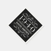 Gepersonaliseerd 1940 80e verjaardag servet (Hoek)