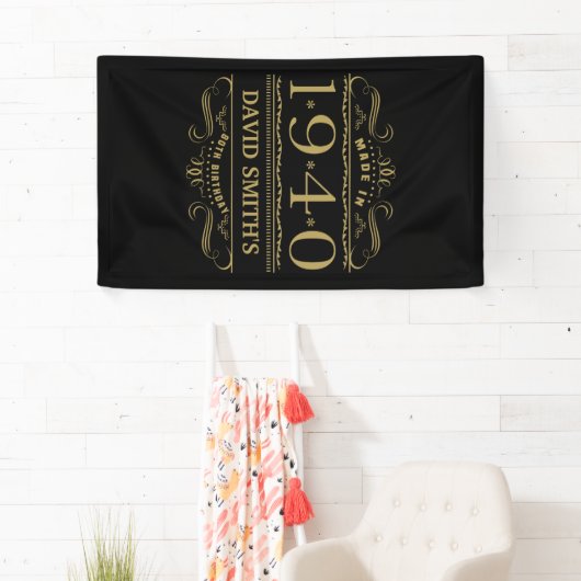 Gepersonaliseerd 1940 80e verjaardag spandoek (Insitu)