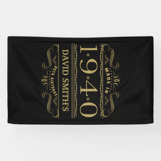 Gepersonaliseerd 1940 80e verjaardag spandoek (Horizontaal)