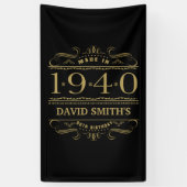 Gepersonaliseerd 1940 80e verjaardag spandoek (Verticaal)