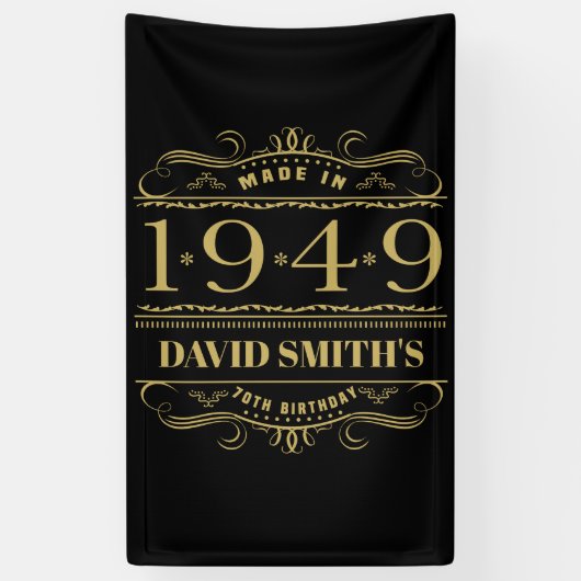 Gepersonaliseerd 1949 70e verjaardag spandoek (Verticaal)