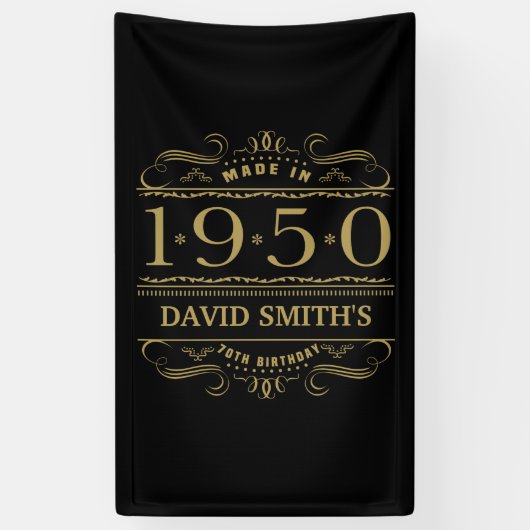 Gepersonaliseerd 1950 70e verjaardag spandoek (Verticaal)