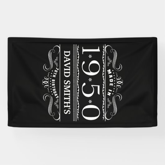 Gepersonaliseerd 1950 70e verjaardag spandoek (Horizontaal)