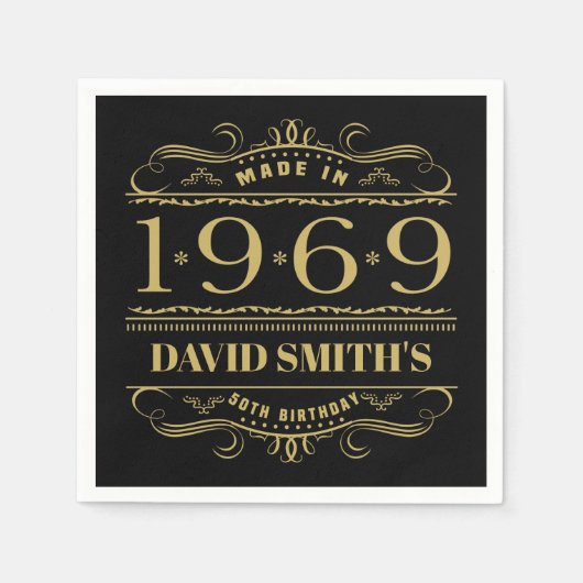 Gepersonaliseerd 1969 50e verjaardag servet (Voorkant)