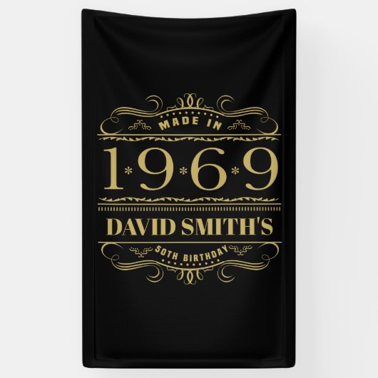 Gepersonaliseerd 1969 50e verjaardag spandoek (Verticaal)