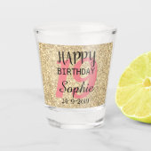 Gepersonaliseerd 19e verjaardag schuimglas shot glas (Voorkant)