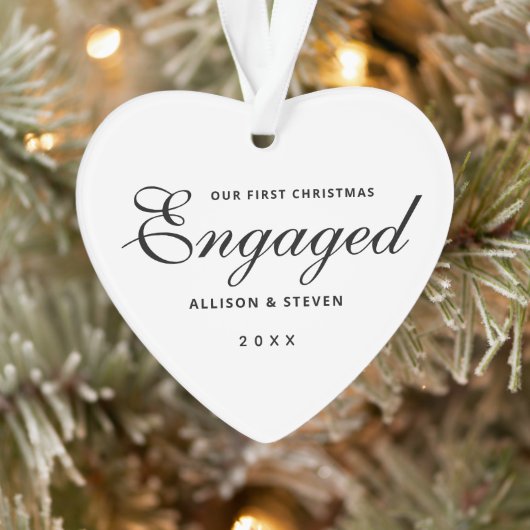 Gepersonaliseerd 1-Kerstkerst Verloving hart Ornament (Boom)