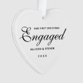 Gepersonaliseerd 1-Kerstkerst Verloving hart Ornament (voorkant)