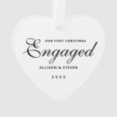 Gepersonaliseerd 1-Kerstkerst Verloving hart Ornament (achterkant)