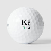 Gepersonaliseerd 1-letter Monogram BLK Golfballen (Voorkant)