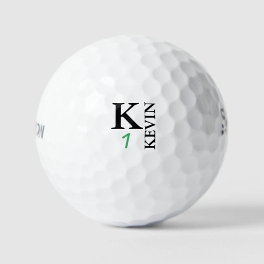 Gepersonaliseerd 1-letter Monogram BLK Golfballen