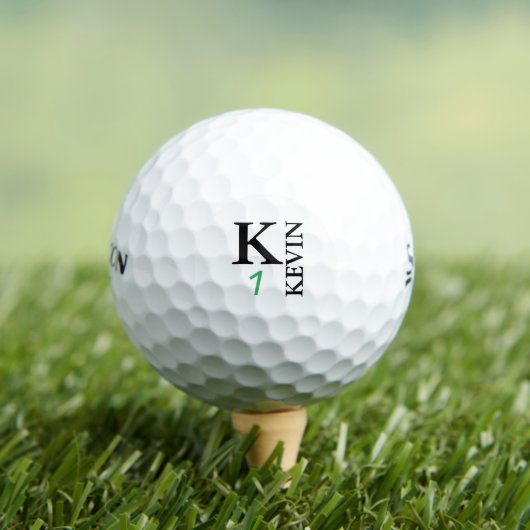Gepersonaliseerd 1-letter Monogram BLK Golfballen (Insitu Shirt)