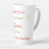 Gepersonaliseerd 1e Jubileum ontwerp Latte Mok (Rechterhoek)