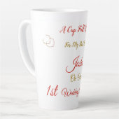 Gepersonaliseerd 1e Jubileum ontwerp Latte Mok (Linkerhoek)
