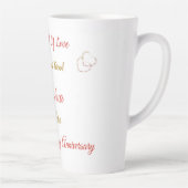 Gepersonaliseerd 1e Jubileum ontwerp Latte Mok (Rechts)