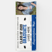 Gepersonaliseerd 2021 blauw Afstuderen banner (Verticaal)