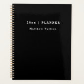 Gepersonaliseerd 2024 Black Weekly Maandelijks Planner (Voorkant)