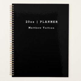 Gepersonaliseerd 2024 Black Weekly Maandelijks Planner
