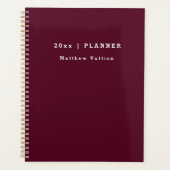 Gepersonaliseerd 2024 Bourgogne Weekly Maandelijks Planner (Voorkant)