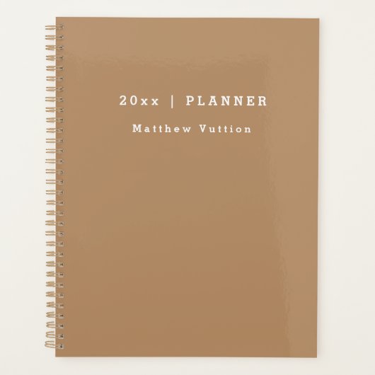 Gepersonaliseerd 2024 Brown Weekly Maandelijks Planner (Voorkant)