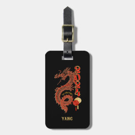 Gepersonaliseerd 2024 Jaar van de Dragon Bagagelab Bagagelabel