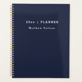 Gepersonaliseerd 2024 Navy Blue Weekly Maandelijks Planner (Voorkant)