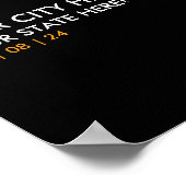 Gepersonaliseerd 2024 Solar Eclipse Souvenir Memen Poster (Hoek)