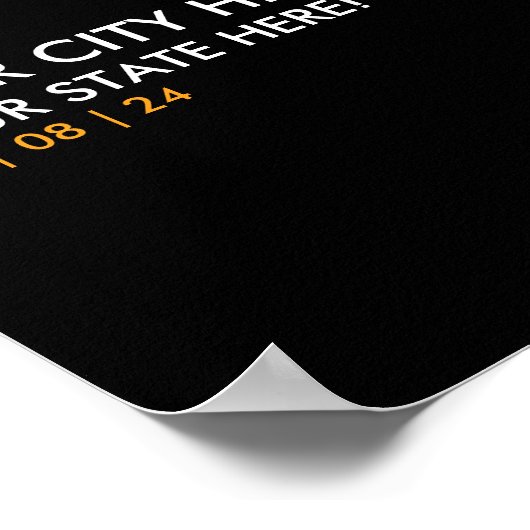 Gepersonaliseerd 2024 Solar Eclipse Souvenir Memen Poster (Hoek)