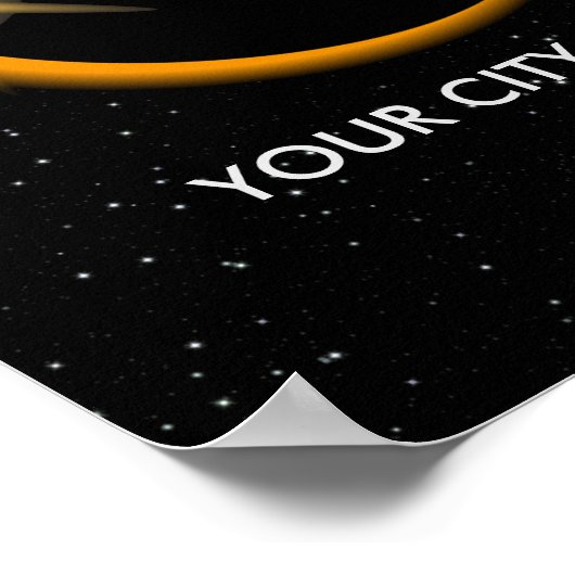 Gepersonaliseerd 2024 Solar Eclipse Souvenir Memen Poster (Hoek)