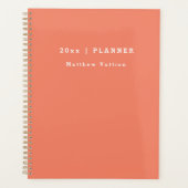 Gepersonaliseerd 2024 Terracotta Weekly Maandelijk Planner (Voorkant)