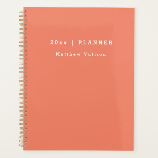 Gepersonaliseerd 2024 Terracotta Weekly Maandelijk Planner (Voorkant)