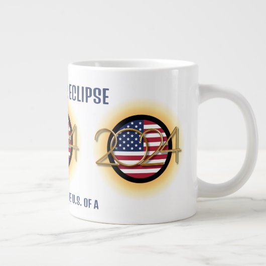 Gepersonaliseerd 2024 TOTAAL ZONSVERDUISTERING USA Grote Koffiekop (Rechts)