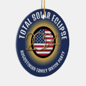 Gepersonaliseerd 2024 TOTAAL ZONSVERDUISTERING USA Keramisch Ornament (Rechts)