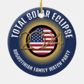 Gepersonaliseerd 2024 TOTAAL ZONSVERDUISTERING USA Keramisch Ornament (Achterkant)