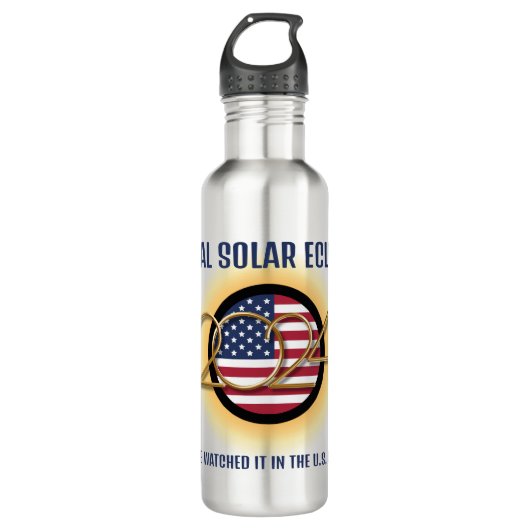 Gepersonaliseerd 2024 TOTAAL ZONSVERDUISTERING USA Waterfles (Voorkant)