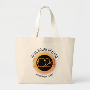 Gepersonaliseerd 2024 TOTALE ZONSVERDUISTERING Grote Tote Bag