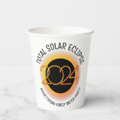 Gepersonaliseerd 2024 TOTALE ZONSVERDUISTERING Papieren Bekers (Achterkant)