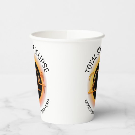 Gepersonaliseerd 2024 TOTALE ZONSVERDUISTERING Papieren Bekers (Links)