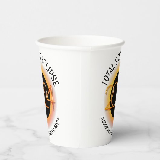 Gepersonaliseerd 2024 TOTALE ZONSVERDUISTERING Papieren Bekers (Rechts)