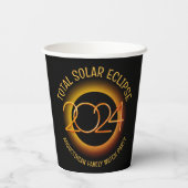 Gepersonaliseerd 2024 TOTALE ZONSVERDUISTERING Papieren Bekers (Achterkant)
