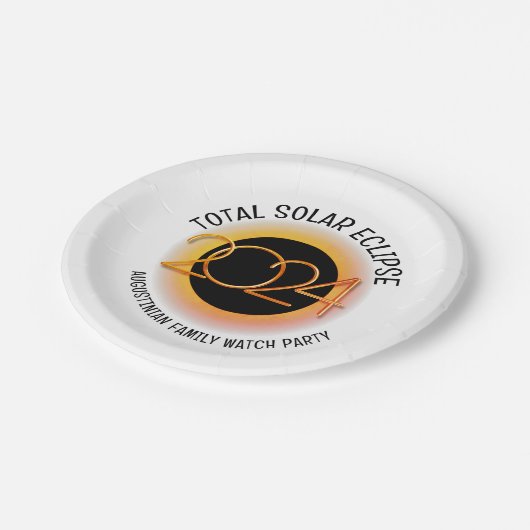 Gepersonaliseerd 2024 TOTALE ZONSVERDUISTERING Papieren Bordje (Gekanteld)