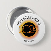 Gepersonaliseerd 2024 TOTALE ZONSVERDUISTERING Ronde Button 7,6 Cm (Voorkant /achterkant)